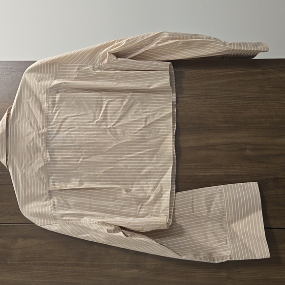 FRAME-Striped Cropped Wide Sleeve Button-Up Shirt-Size Small - Picture 14 of 17